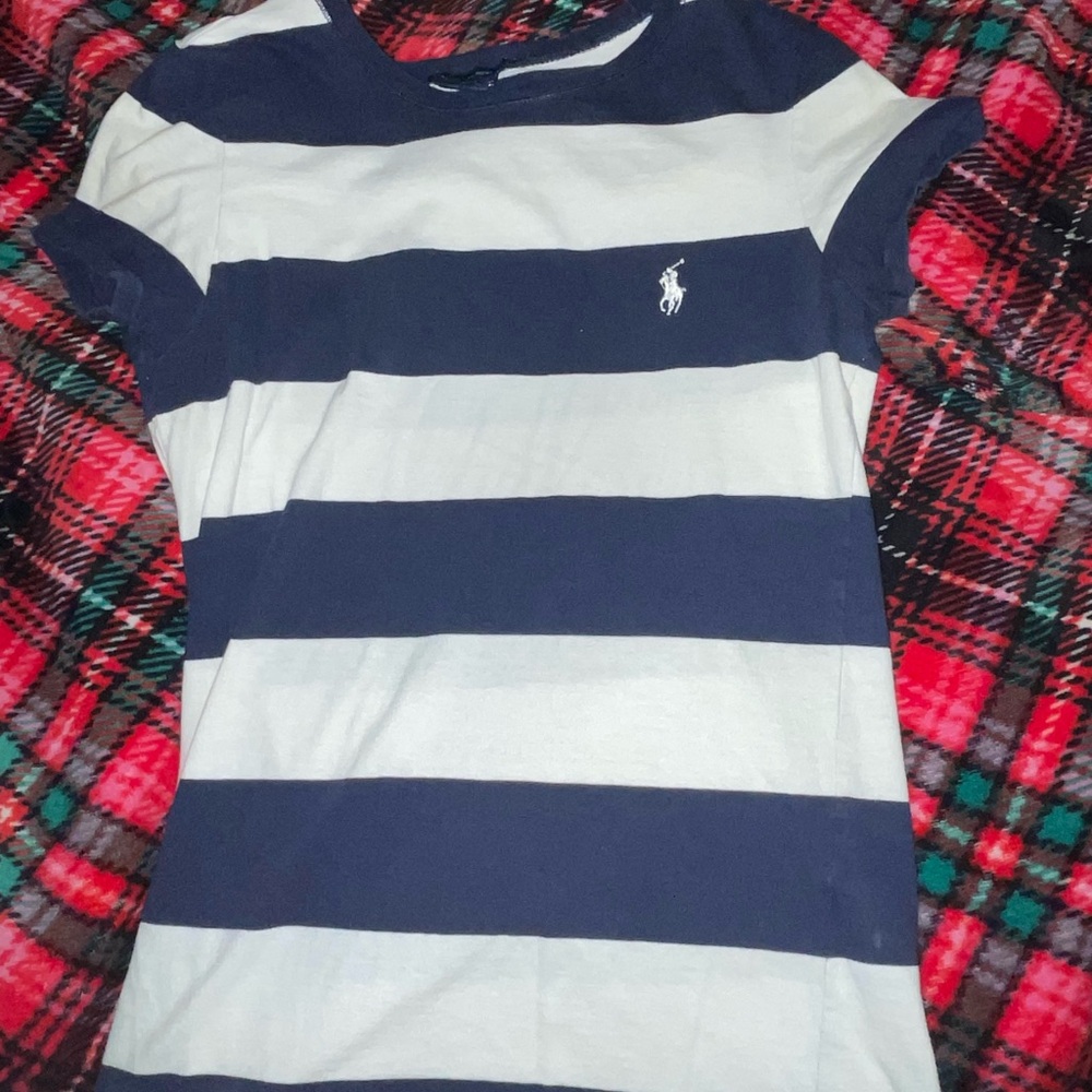 Ralph Lauren Navy and White Striped Shirt